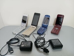 ☆ まとめ売り ☆ 携帯電話 ガラケー 4台 WILLCOM SoftBank J−phone ジャンク品扱い 現状品