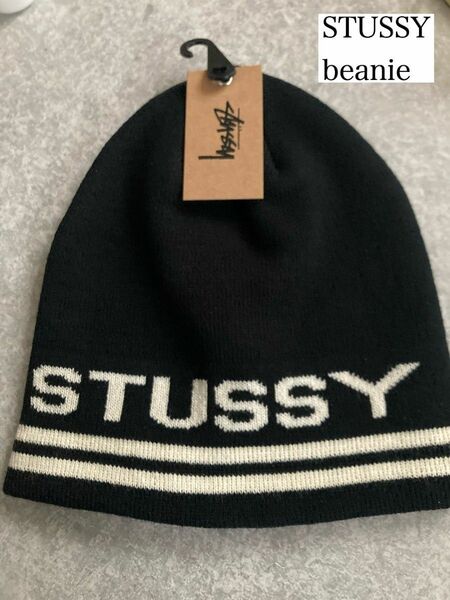 ステューシー STUSSY　ニット帽 ビーニー 帽子 USAモデル アウトレット　ブラック