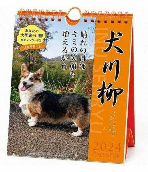 2024年犬川柳（週めくり）カレンダー　 コーギー川柳　卓上カレンダー