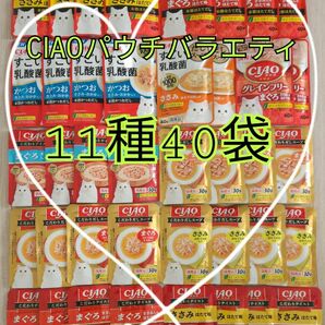 【11種40袋】CIAOパウチバラエティ 国産品 1袋当たり66円