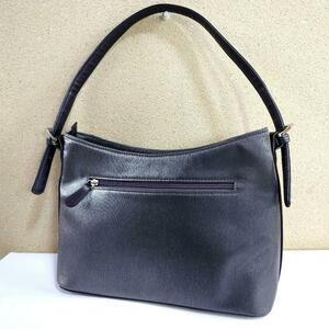 1円～【美品】HAND BAG ハンドバッグ レバック チャコールグレー 手提げ カバン