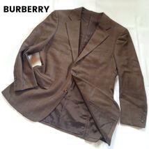 1円～ 最高級 BURBERRY LONDON バーバリーロンドン テーラードジャケット【極希少な逸品】カシミヤ100 チェック L相当 ブラウン バーバリー_画像1