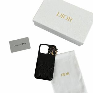 早い者勝ち Christian Dior ディオール レディディオール カナージュ iPhone13proケース レザー エナメル スマホケース ブラック 黒