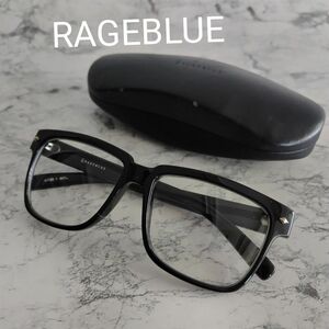 【送料無料】RAGEBLUE　レイジーブルー　ブラック 伊達メガネ　 サングラス（ケース付き） メガネ