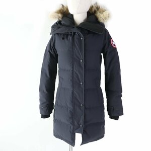 美品☆CANADA GOOSE カナダグース 2302JL MACKENZIE マッケンジー ファー・フード付 ダウンコート ネイビー S 正規品 レディース