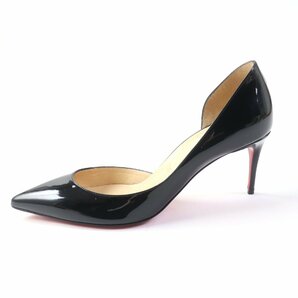 美品★Christian Louboutin クリスチャンルブタン パテントレザー ポインテッドトゥ ピンヒール パンプス ブラック 36 保存袋付 伊製の画像5