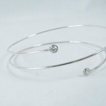 極美品◎TIFFANY&Co. ティファニー AG925 ダイヤモンド フープ シングルロウ バングル／ブレスレット シルバー金具 重量4.9g レディース_画像7