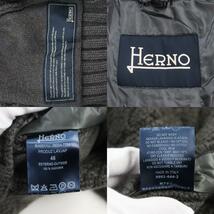 美品●Herno ヘルノ カシミヤ100％ 中綿インナー付き 3way ケーブル編み ニットジャケット ブルゾン グレー 46 正規品 メンズ_画像9