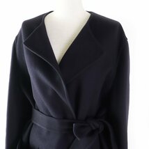 極美品◎CELINE セリーヌ 2M6816700 ピュアカシミヤ ダブルフェイスコート ネイビー 38 ハンガー・ガーメント付き 伊製 正規品 レディース_画像2