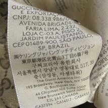 極美品□GUCCI グッチ 700851 ウール リネン ロゴレザーパッチ チェック 裏GG総柄 バケットハット ベージュ M/58cm イタリア製 正規品_画像9