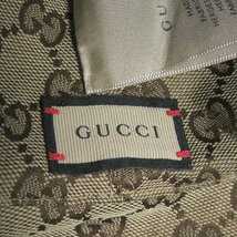 極美品□GUCCI グッチ 700851 ウール リネン ロゴレザーパッチ チェック 裏GG総柄 バケットハット ベージュ M/58cm イタリア製 正規品_画像6