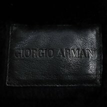 美品●GIORGIO ARMANI ジョルジオアルマーニ 黒タグ ベルテッドジップアップムートンコート ロングコート ブラック 54 イタリア製 メンズ_画像8