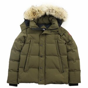 良品●CANADA GOOSE カナダグース 3808MA WYNDHAM ウィンダム ファー ロゴワッペン付 ダウンジャケット 緑 S カナダ製 国内正規品 メンズ