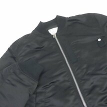 極美品□Sacai サカイ 2024年製 SCM-051 WZIP ナイロンツイル 中綿入り ボンバージャケット ブルゾン MA-1 ブラック 3 日本製 正規品_画像2