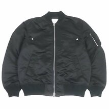 極美品□Sacai サカイ 2024年製 SCM-051 WZIP ナイロンツイル 中綿入り ボンバージャケット ブルゾン MA-1 ブラック 3 日本製 正規品_画像1