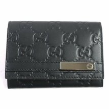 極美品▼GUCCI グッチ 251727 グッチシマ レザー 2つ折り パスケース カードケース ブラック ガンメタリック金具 箱・袋付き 伊製 メンズ_画像1