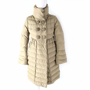 良品△MONCLER モンクレール JOHANNA ジョアンナ ハイネック ダウンコート ベージュ 1 国内正規品 レディース