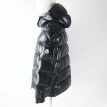 美品◎MONCLER モンクレール 19-20AW MAIRE マイレ ロゴワッペン・フード付き ダウンジャケット ブラック 2 正規品 レディース_画像3