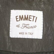 美品▼EMMETI エンメティ MARCVS ラムスキン レザー 中綿 WZIP ボンバージャケット ダークブラウン シルバー金具 44 イタリア製 正規品_画像7