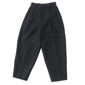 極美品◎ビューティフルピープル 定価54000円 1215105027 asanoha jugvard one tuck tapered リネン シルク パンツ ブラック 34 正規品