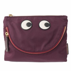  превосходный товар *ANYA HINDMARCH Anya Hindmarch .36300 иен HAPPY EYES POUCH happy I z сумка бардачок сумка бордо женский 