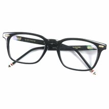 良品▼THOM BROWNE トムブラウン TB-402-A-BLK-52 ウエリントン メガネ 眼鏡 アイウェア ブラック 52□20-146 日本製 メンズ_画像1