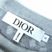 極美品△DIOR ディオール 3WBM14DRSF ウール100％ レオパード柄 ロゴ入り 長袖 ニット ワンピース グレー系 12 伊製 キッズ レディース可_画像5