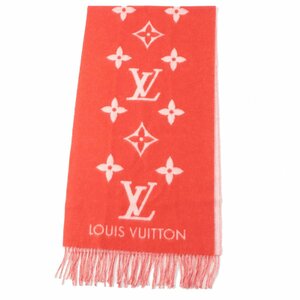 極美品◎LOUIS VUITTON ルイヴィトン 23年製 M78906 レイキャビック カシミヤ100％ ルージュ マフラー 170×45cm 箱付 正規品 レディース