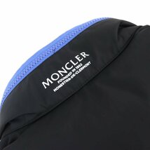 未使用品△MONCLER モンクレール SILVERE スクリーンプリント ロゴワッペン ZIP UP ダウンジャケット ブルー ブラック 2 正規品 メンズ_画像7