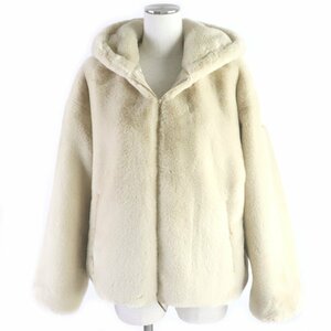 未使用品▼タトラス 23AW LTAT23A4906-L YUMOLA エコファー フード付き ZIP ジャケット ベージュ 1 ハンガー・ガーメント付き 正規品