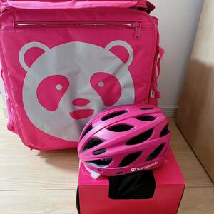 [ new goods unused 2 set ] hood Panda food panda delivery bag helmet 