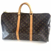 SH★1円スタート LOUIS VUITTON ルイヴィトン キーポル バンドリエール 50 ボストンバッグ モノグラム ショルダーストラップ無し 中古_画像2