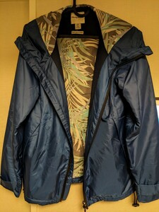 Tommy Bahama トミーバハマ 青 ナイロンジャケット ジャンパー ブルゾン 裏地 ボタニカル 植物 柄 ライナー 希少 ブルー ネイビー 裏柄