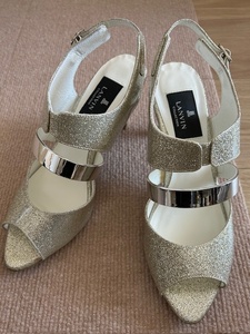 LANVIN! Lanvin! silver combination. stylish mules 