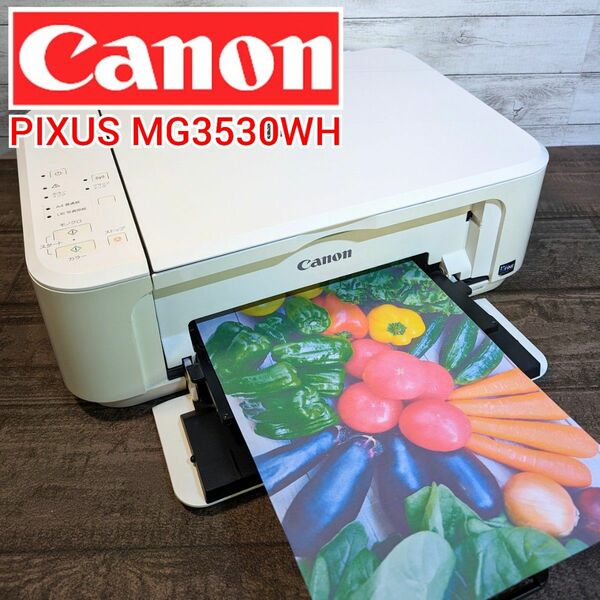 【動作良好】Canon カラープリンター PIXUS MG3530 WH