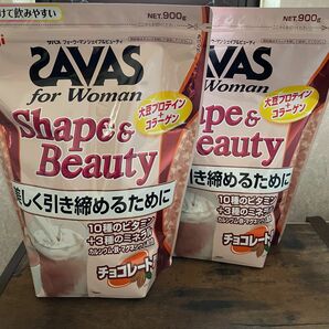 【2個セット】ザバス（SAVAS）フォーウーマン シェイプ&ビューティ　チョコレート風味 900g