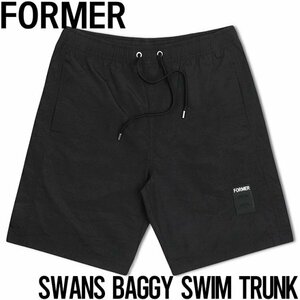 【送料無料】ショーツ ハイブリッドショーツ FORMER フォーマー SWANS BAGGY SWIM TRUNK FBO-24101 BLACK 日本代理店正規品 34インチ