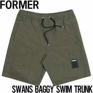 【送料無料】ショーツ ハイブリッドショーツ FORMER フォーマー SWANS BAGGY SWIM TRUNK FBO-24101 DEEP OLIVE 日本代理店正規品 30インチ