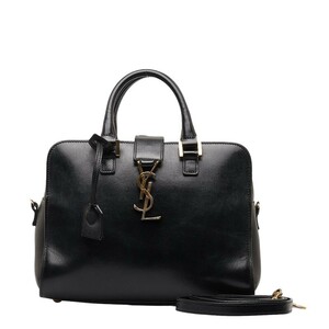  sun rolan Bay Be hippopotamus s handbag shoulder bag 2WAY 472466 black leather lady's SAINT LAURENT [ used ]