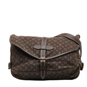 ルイ ヴィトン モノグラム ミニラン ソミュール30 斜め掛け ショルダーバッグ M95227 ブラウン キャンバス LOUIS VUITTON 【中古】