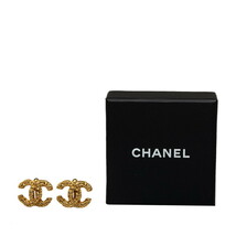 シャネル ヴィンテージ ココマーク 溶岩 ヨウガン イヤリング ゴールド メッキ レディース CHANEL 【中古】_画像4