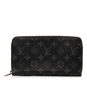 ルイ ヴィトン モノグラム ジッピー オーガナイザーNM ラウンドファスナー 長財布 M82081 エクリプス ブラック LOUIS VUITTON 【中古】