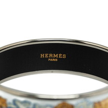 エルメス エマイユGM サファリライオン 七宝焼き バングル シルバー ブルー マルチカラー メタル レディース HERMES 【中古】_画像4