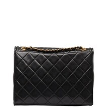 シャネル マトラッセ ココマーク フルフラップ チェーン ショルダーバッグ ブラック ゴールド ラムスキン レディース CHANEL 【中古】_画像3