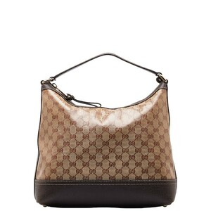 グッチ GGクリスタル ワンショルダーバッグ ハンドバッグ 336650 ブラウン PVC レザー レディース GUCCI 【中古】