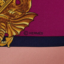 エルメス カレ90 HARNAIS DE COUR 宮廷の馬具 スカーフ パープル ピンク マルチカラー シルク レディース HERMES 【中古】_画像4