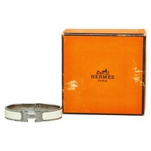 エルメス クリッククラックPM バングル ブレスレット シルバー アイボリー メタル レディース HERMES 【中古】_画像6