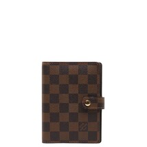 ルイ ヴィトン ダミエ アジェンダPM 手帳カバー 6穴 R20700 ブラウン PVC レザー レディース LOUIS VUITTON 【中古】_画像1