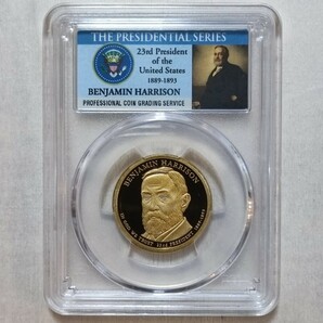 1円スタート！ 準最高鑑定 PCGS PR69DCAM 2012-S ベンジャミン・ハリソン大統領 1ドル硬貨 アンティークコイン モダンコインの画像3