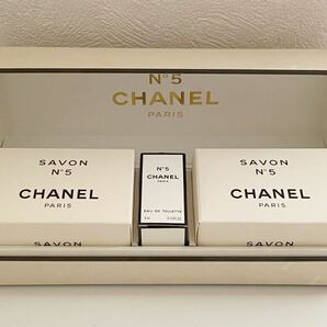 B4D797◆新古品◆ シャネル CHANEL NO5 サヴォン 石けん 100g×2 NO5 オードゥトワレット4ml×1 合計3点セット の画像1